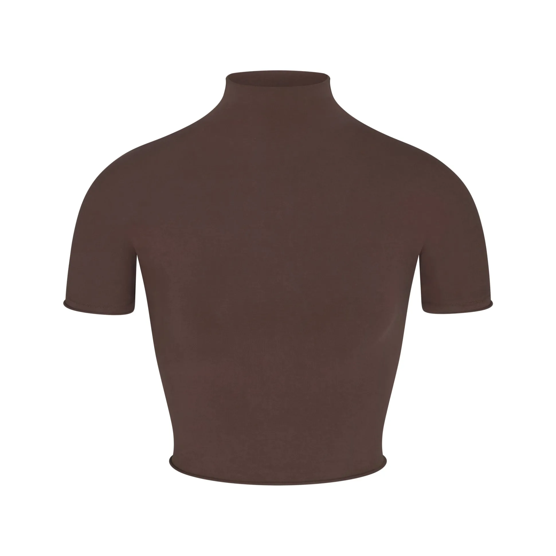 RAW EDGE CROPPED T-SHIRT | ESPRESSO