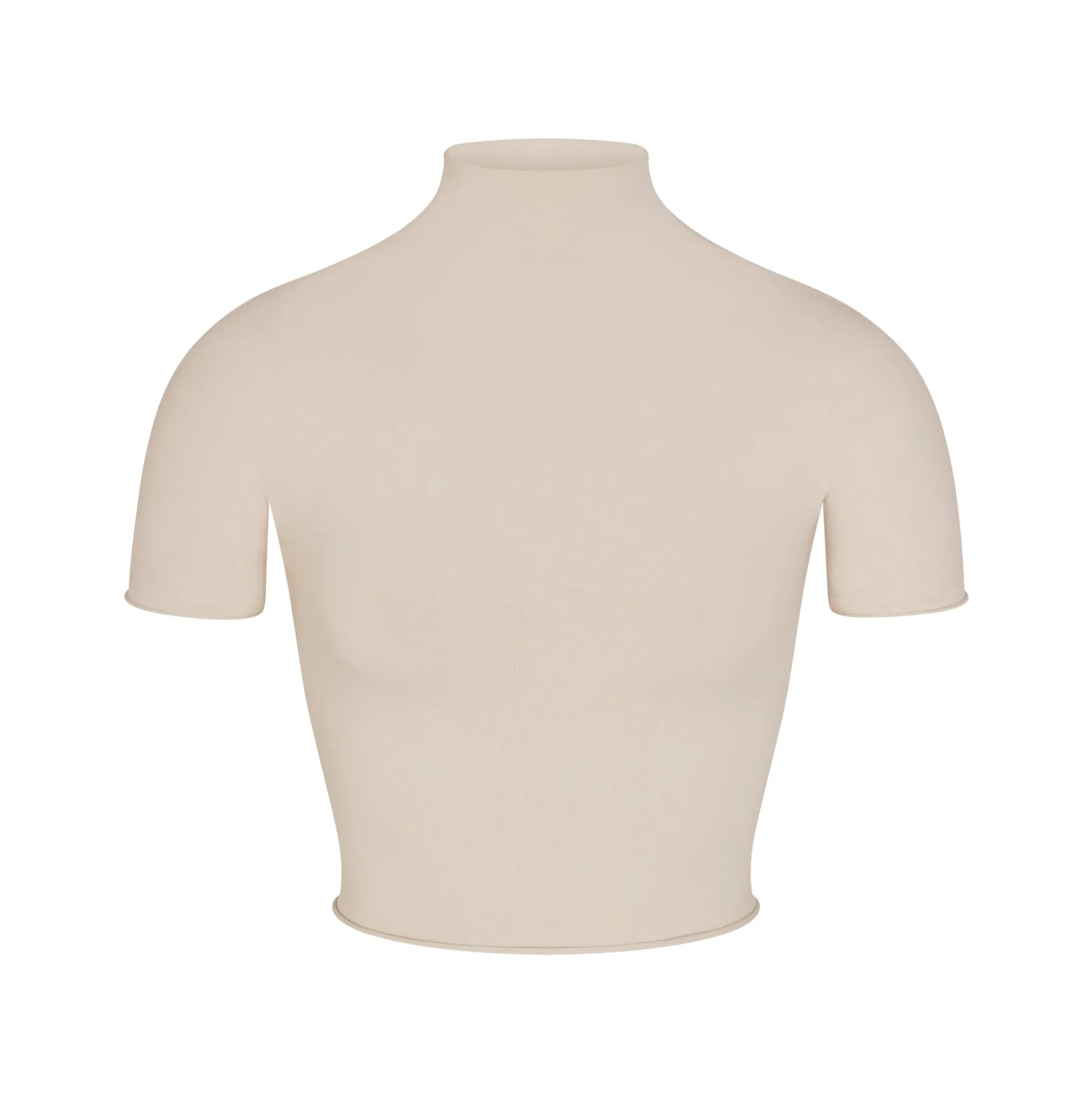 RAW EDGE CROPPED T-SHIRT | STONE