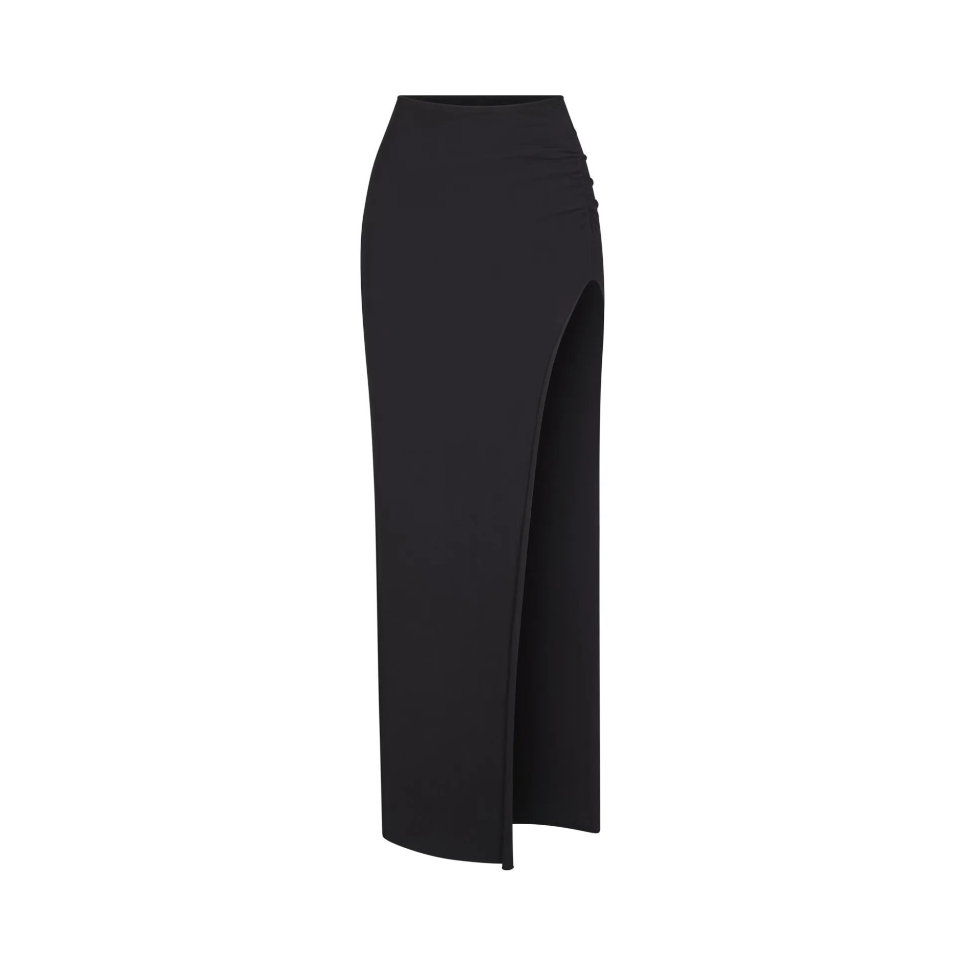 RAW EDGE SLIT LONG SKIRT | ONYX