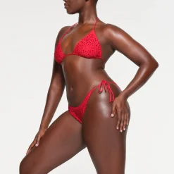 RHINESTONE TIE BIKINI BOTTOMS | RED