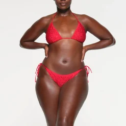 RHINESTONE TRIANGLE BIKINI TOP | RED
