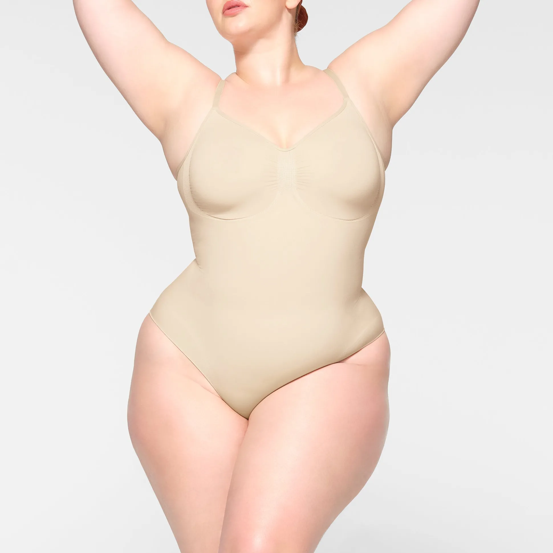 SEAMLESS SCULPT BRIEF BODYSUIT | SAND