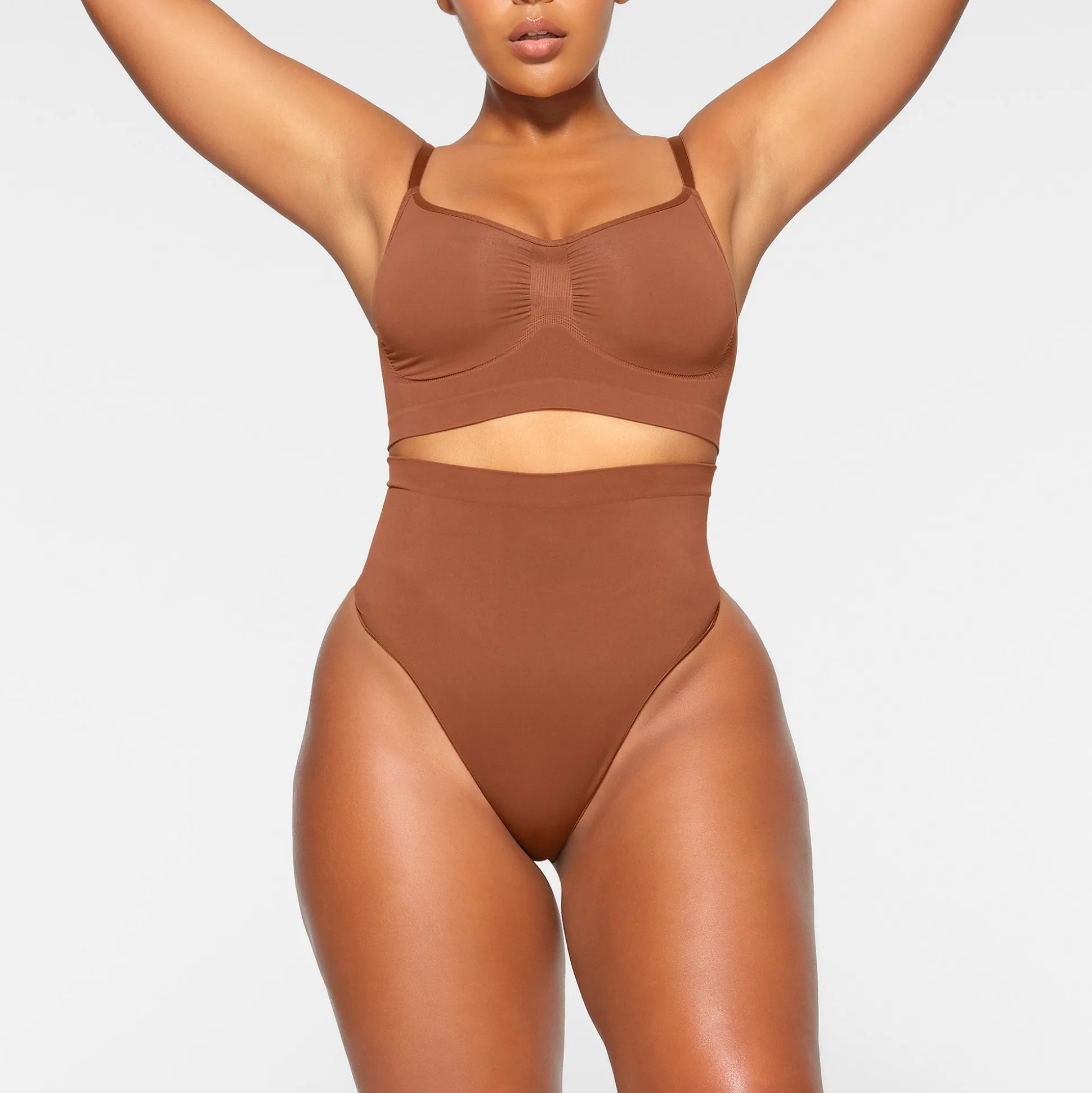 SEAMLESS SCULPT HIGH-WAISTED THONG | BRONZE
