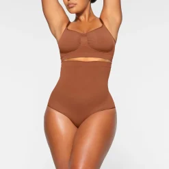 SEAMLESS SCULPT HIGH-WAISTED BRIEF | BRONZE