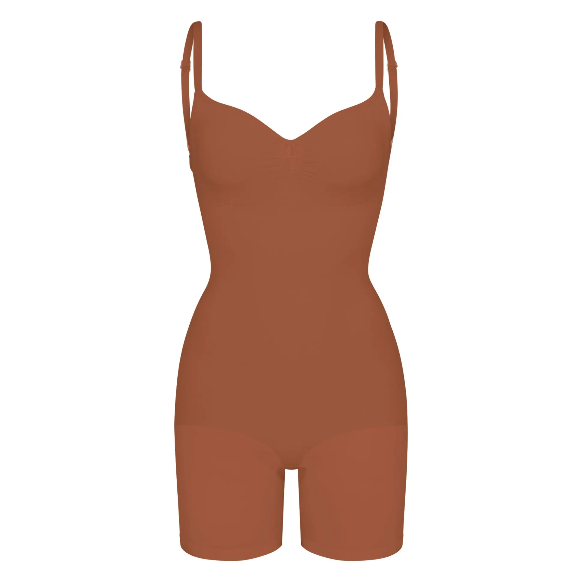 SEAMLESS SCULPT LOW BACK MID THIGH BODYSUIT | BRONZE