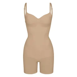 SEAMLESS SCULPT LOW BACK MID THIGH BODYSUIT | CLAY