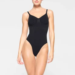 SEAMLESS SCULPT LOW BACK THONG BODYSUIT | ONYX