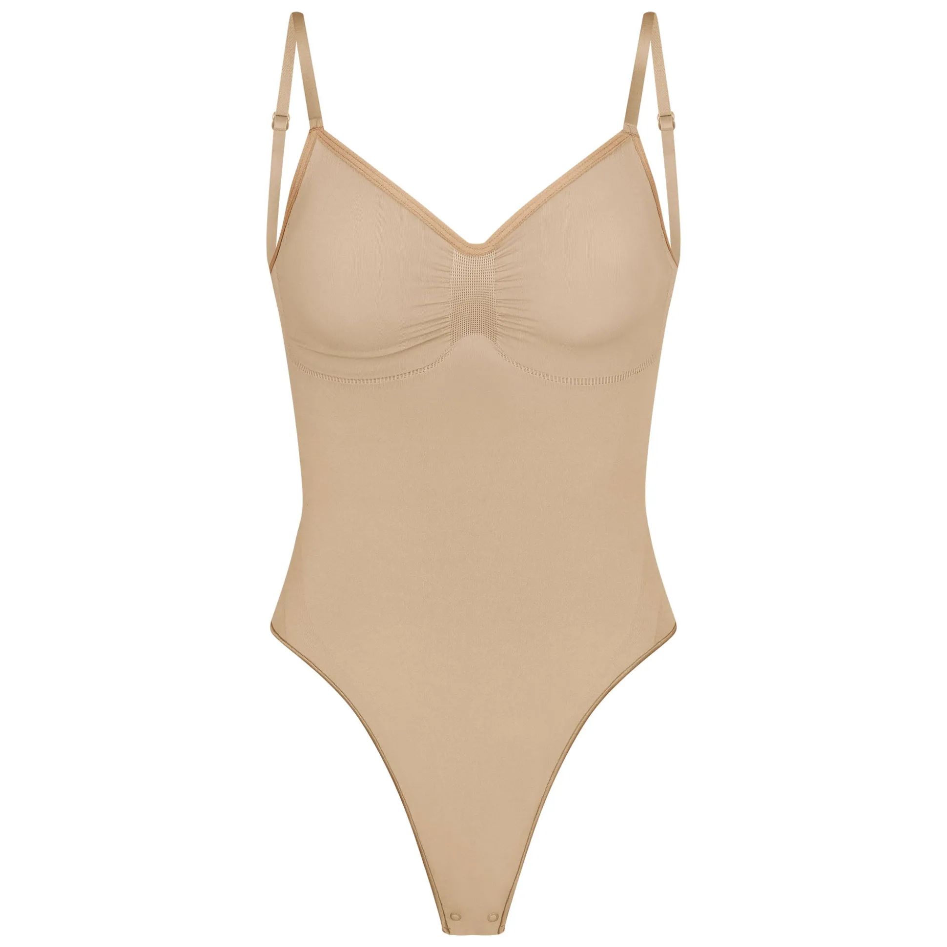 SEAMLESS SCULPT LOW BACK THONG BODYSUIT | CLAY