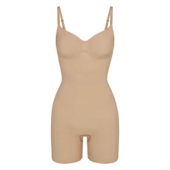 SEAMLESS SCULPT MID THIGH BODYSUIT | CLAY