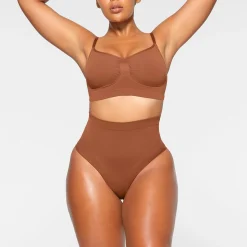 SEAMLESS SCULPT MID WAIST BRIEF | BRONZE