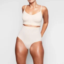 SEAMLESS SCULPT MID WAIST BRIEF | SAND