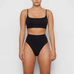 SEAMLESS SCULPT MID WAIST THONG | ONYX