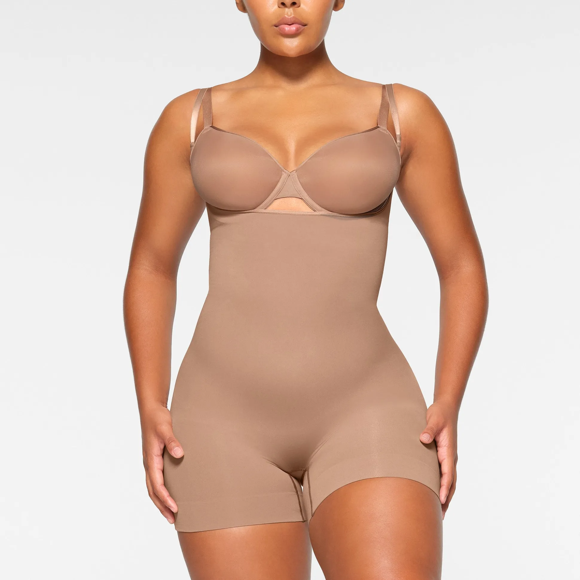 SEAMLESS SCULPT OPEN BUST SHORTIE BODYSUIT | SIENNA