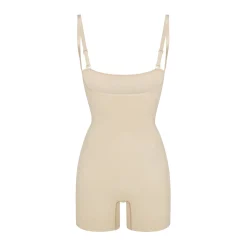 SEAMLESS SCULPT OPEN BUST SHORTIE BODYSUIT | SAND