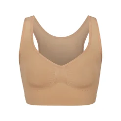 SEAMLESS SCULPT SCOOP PLUNGE BRALETTE | OCHRE