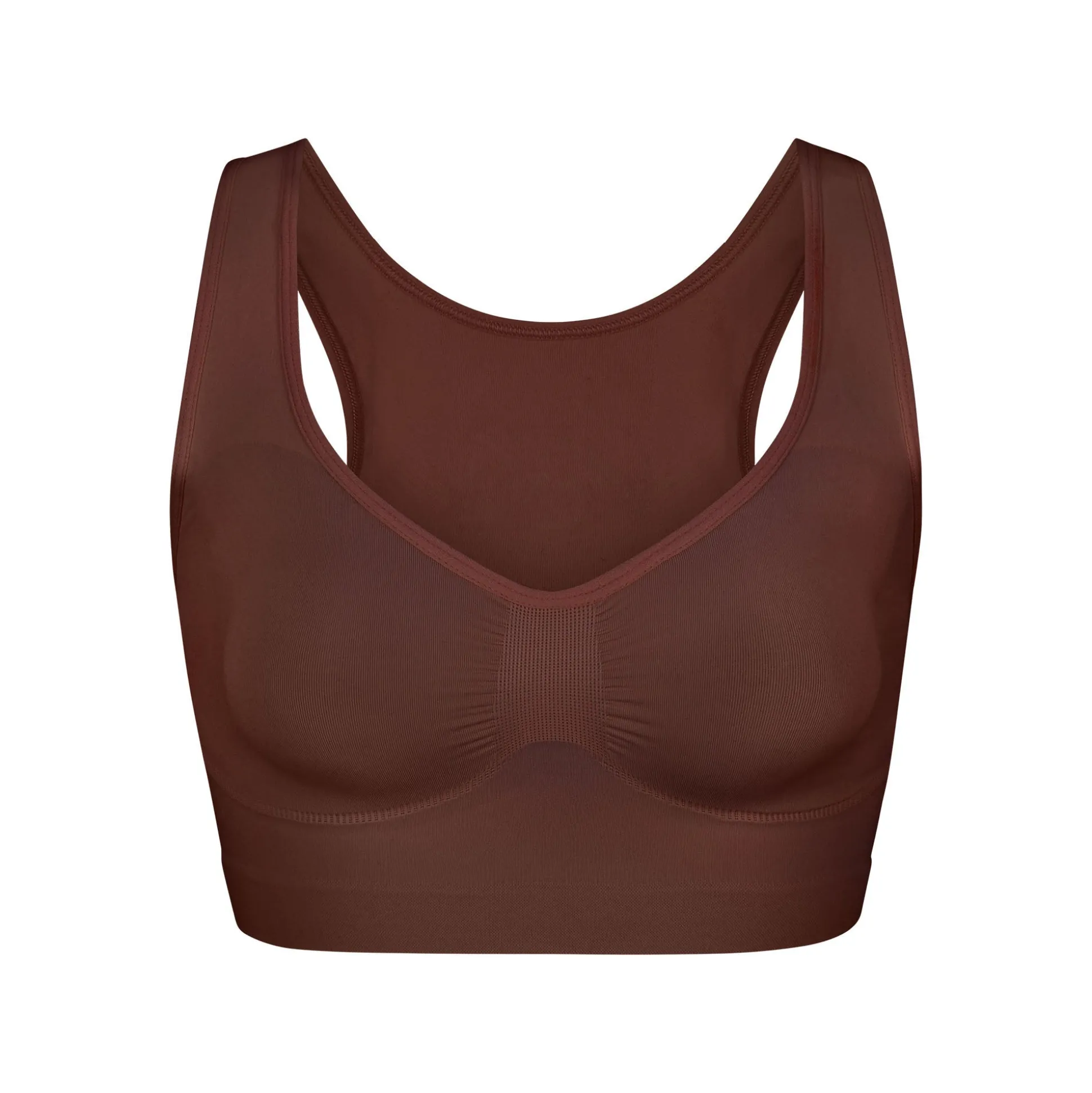 SEAMLESS SCULPT SCOOP PLUNGE BRALETTE | COCOA