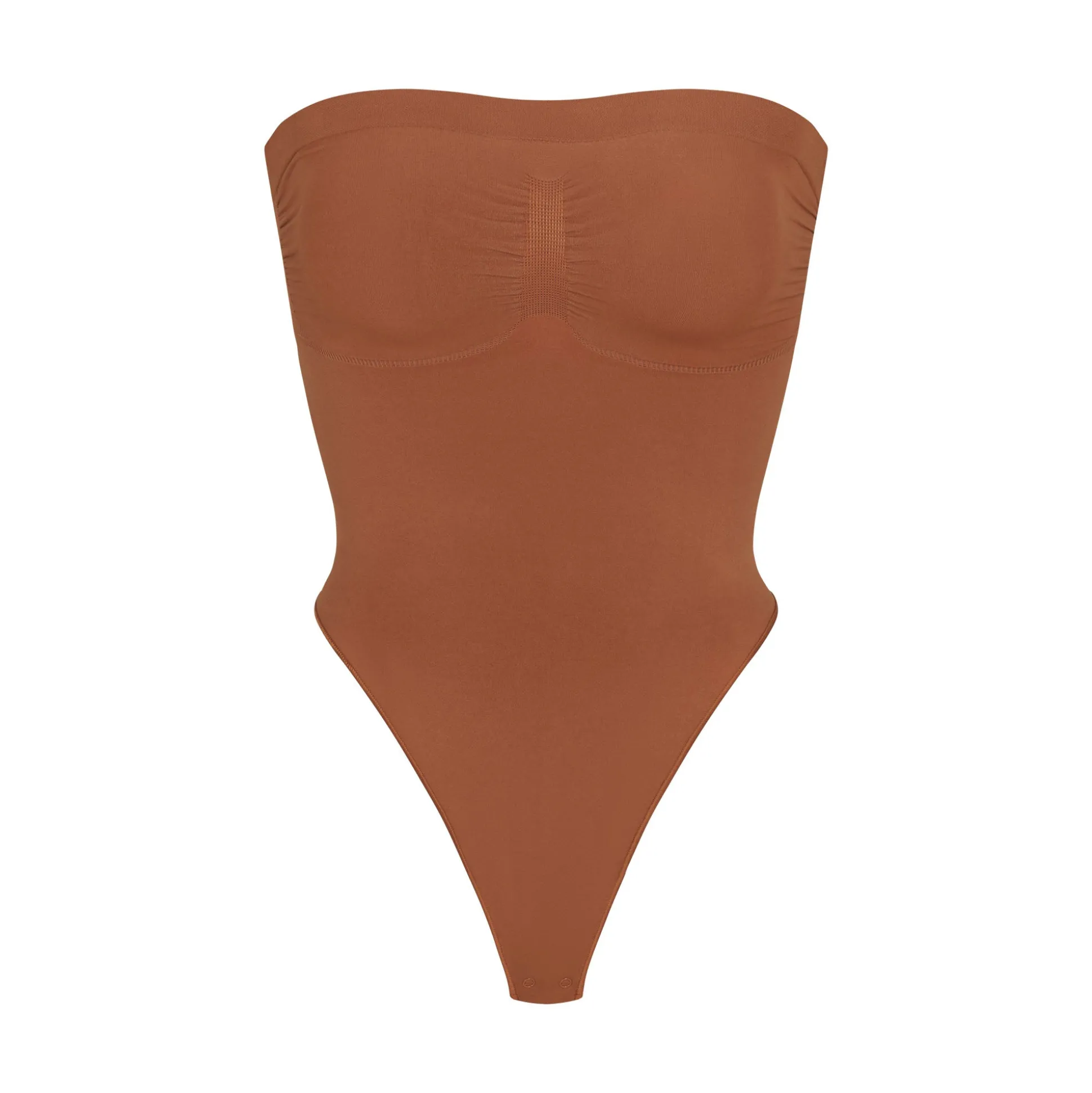 SEAMLESS SCULPT STRAPLESS THONG BODYSUIT | BRONZE