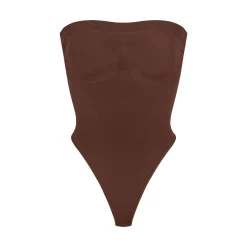 SEAMLESS SCULPT STRAPLESS THONG BODYSUIT | COCOA