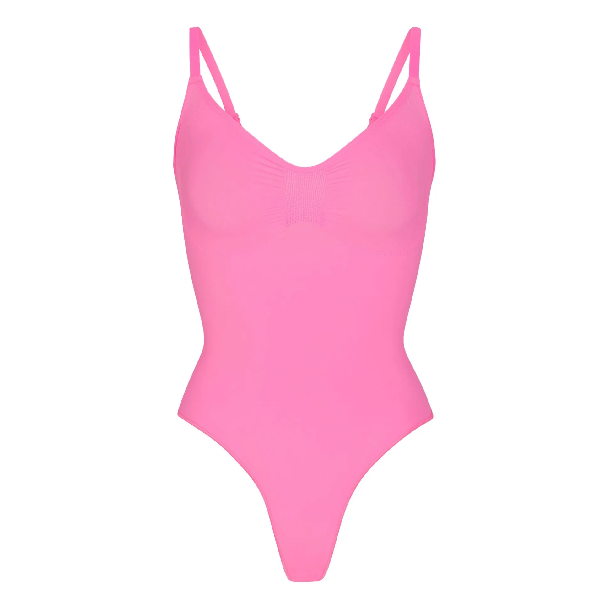 SEAMLESS SCULPT THONG BODYSUIT | SUGAR PINK