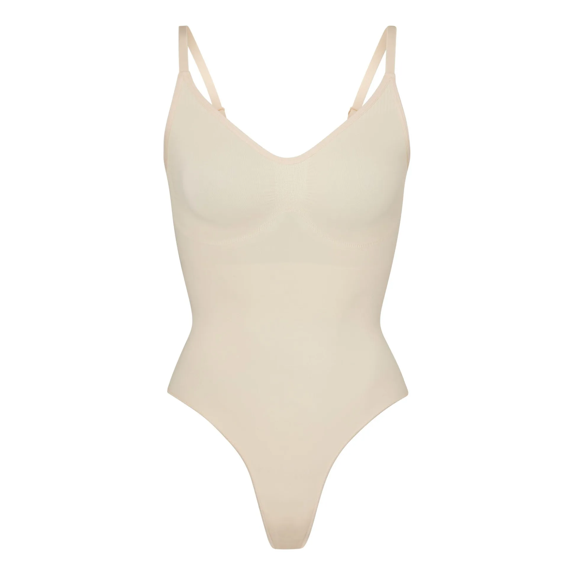 SEAMLESS SCULPT THONG BODYSUIT | SAND