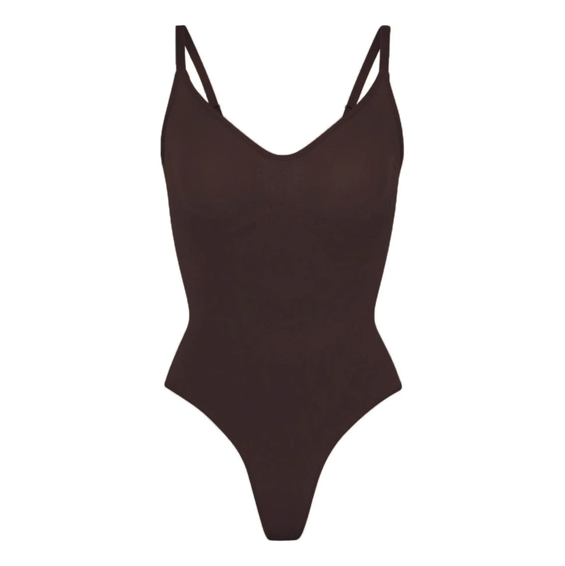 SEAMLESS SCULPT THONG BODYSUIT | ESPRESSO