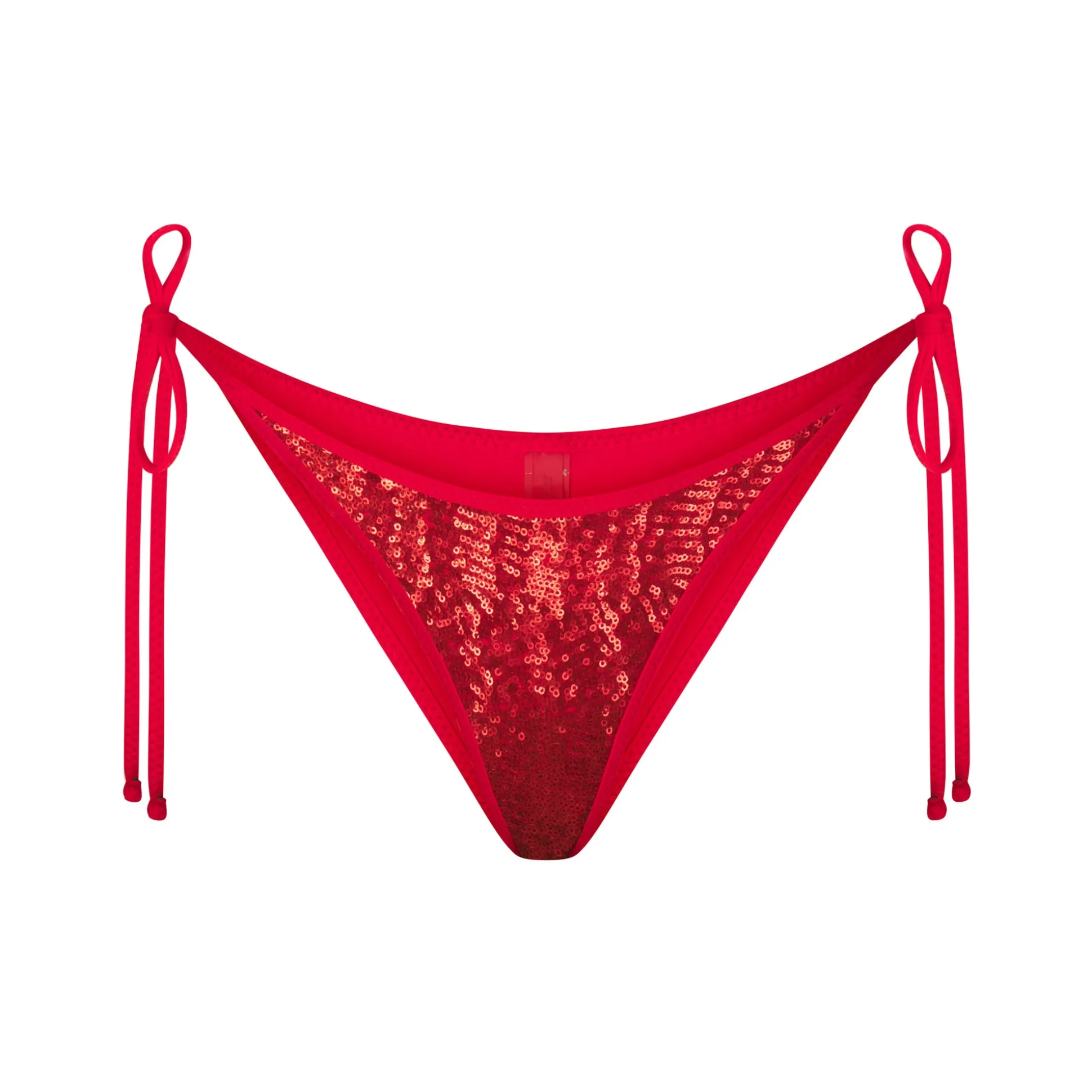 SEQUIN TIE BIKINI BOTTOMS | BRICK