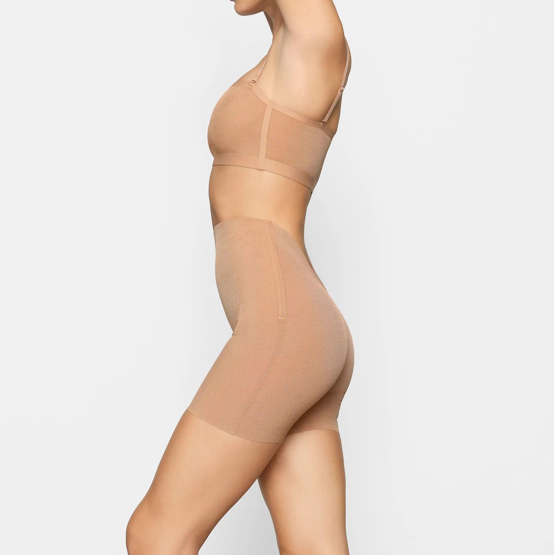 SHEER SCULPT LOW BACK SHORT | OCHRE