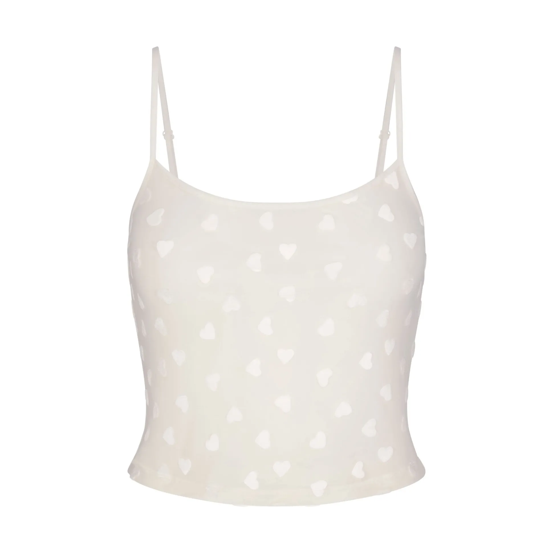 SHEER VELVET CROPPED CAMI | MARBLE