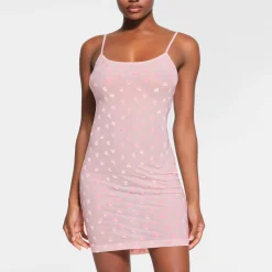 SHEER VELVET SLIP DRESS | BABY PINK