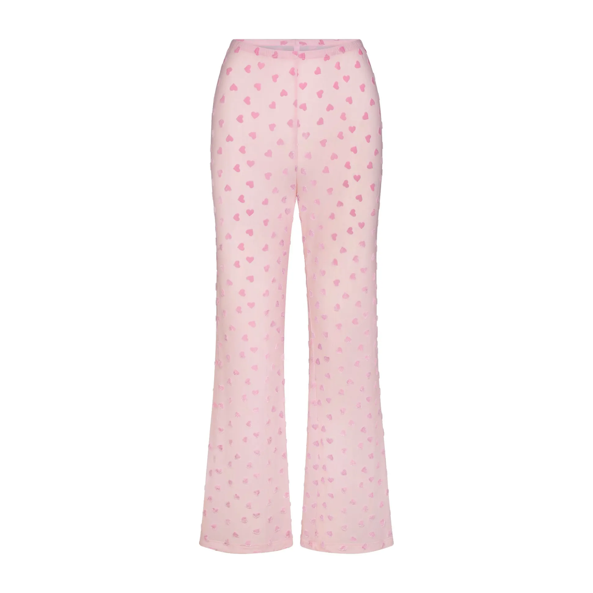 SHEER VELVET STRAIGHT LEG PANT | BABY PINK