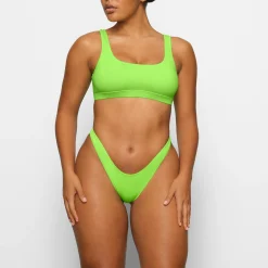 SIGNATURE SWIM CHEEKY TANGA BOTTOMS | NEON GREEN