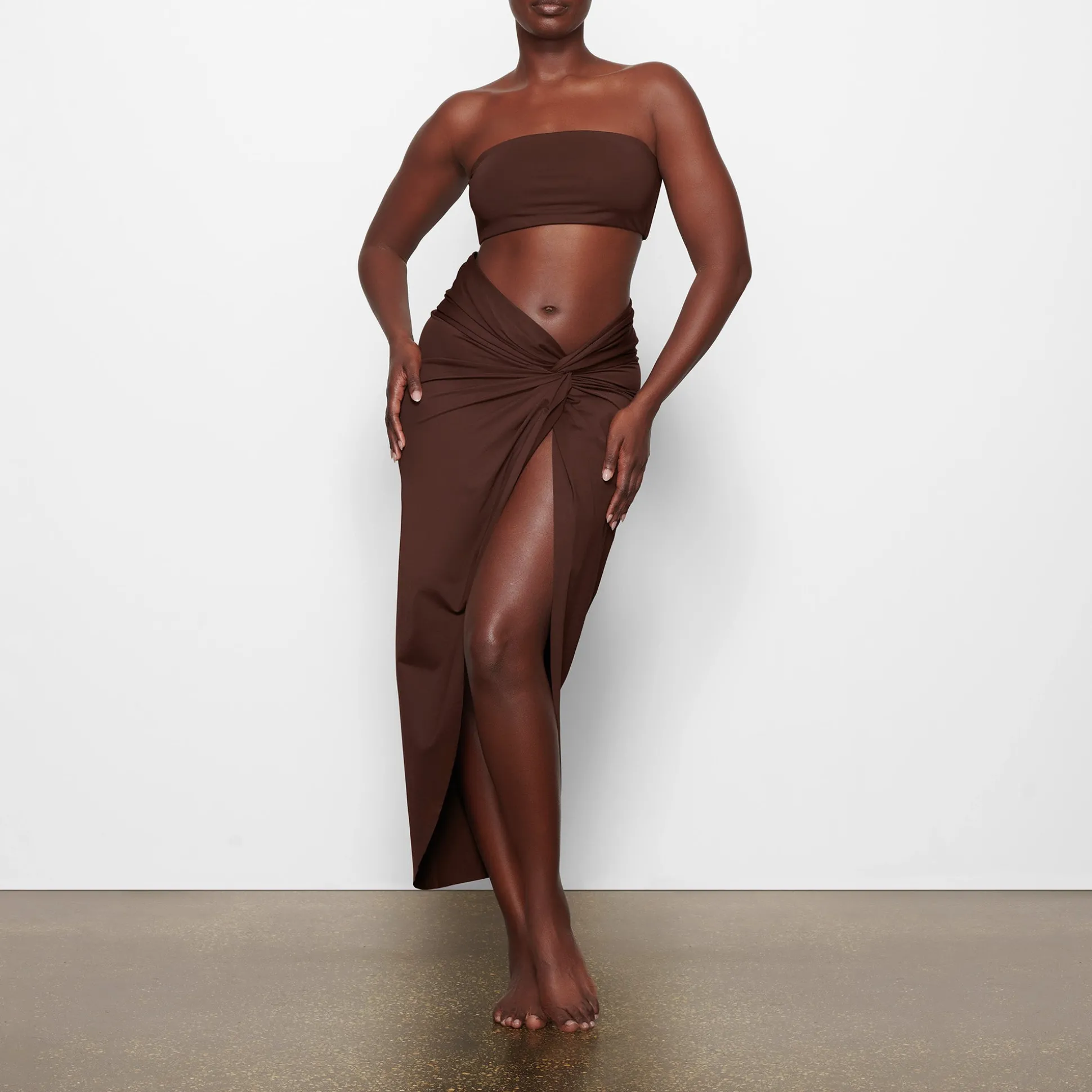 SIGNATURE SWIM SARONG SKIRT | COCOA