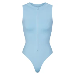 SIGNATURE SWIM ZIP FRONT SLEEVELESS ONE PIECE | IRIS BLUE