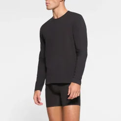SKIMS COTTON MENS LONG SLEEVE T-SHIRT | ONYX