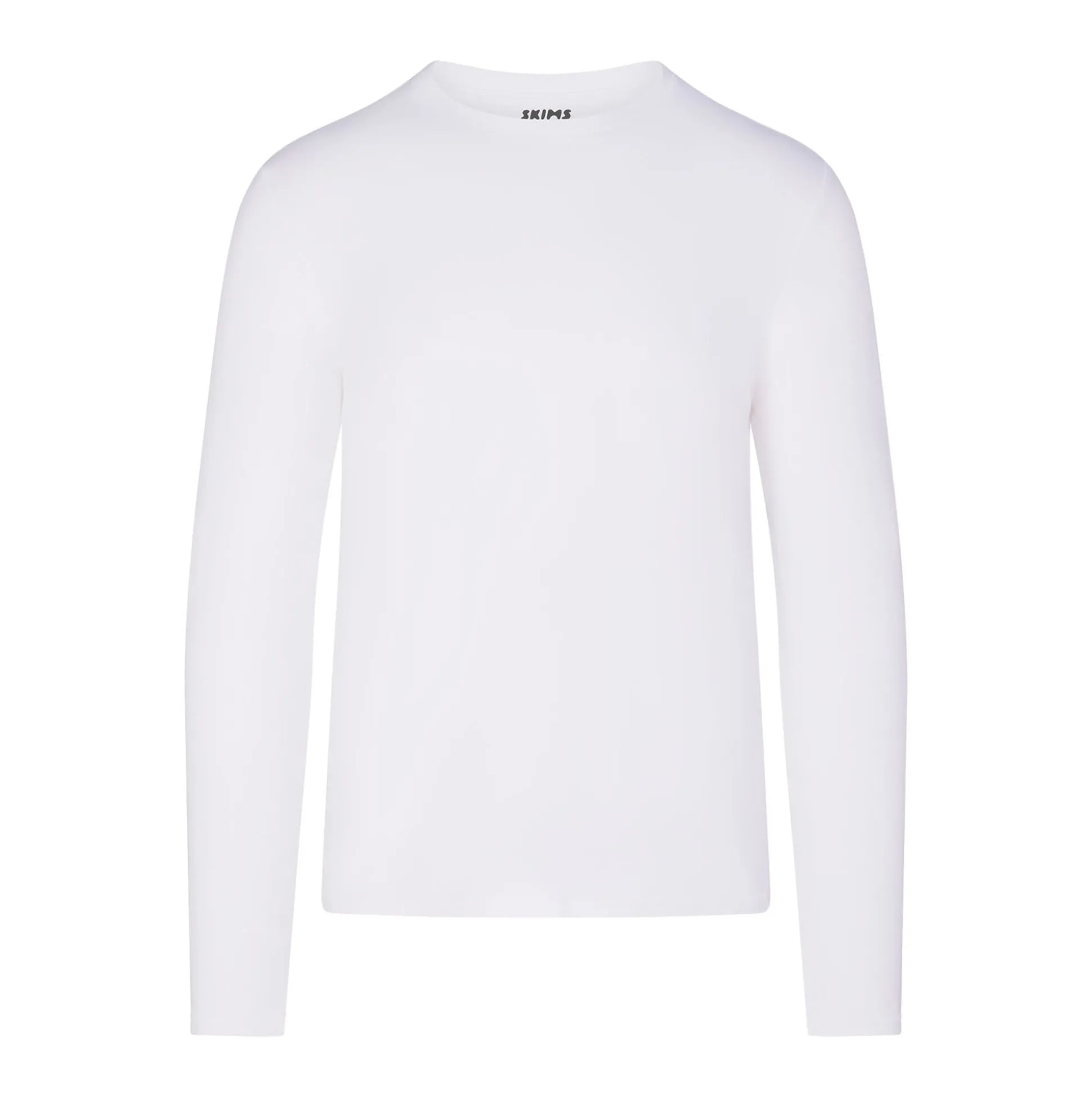 SKIMS COTTON MENS LONG SLEEVE T-SHIRT | CHALK