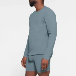 SKIMS COTTON MENS LONG SLEEVE T-SHIRT | KYANITE