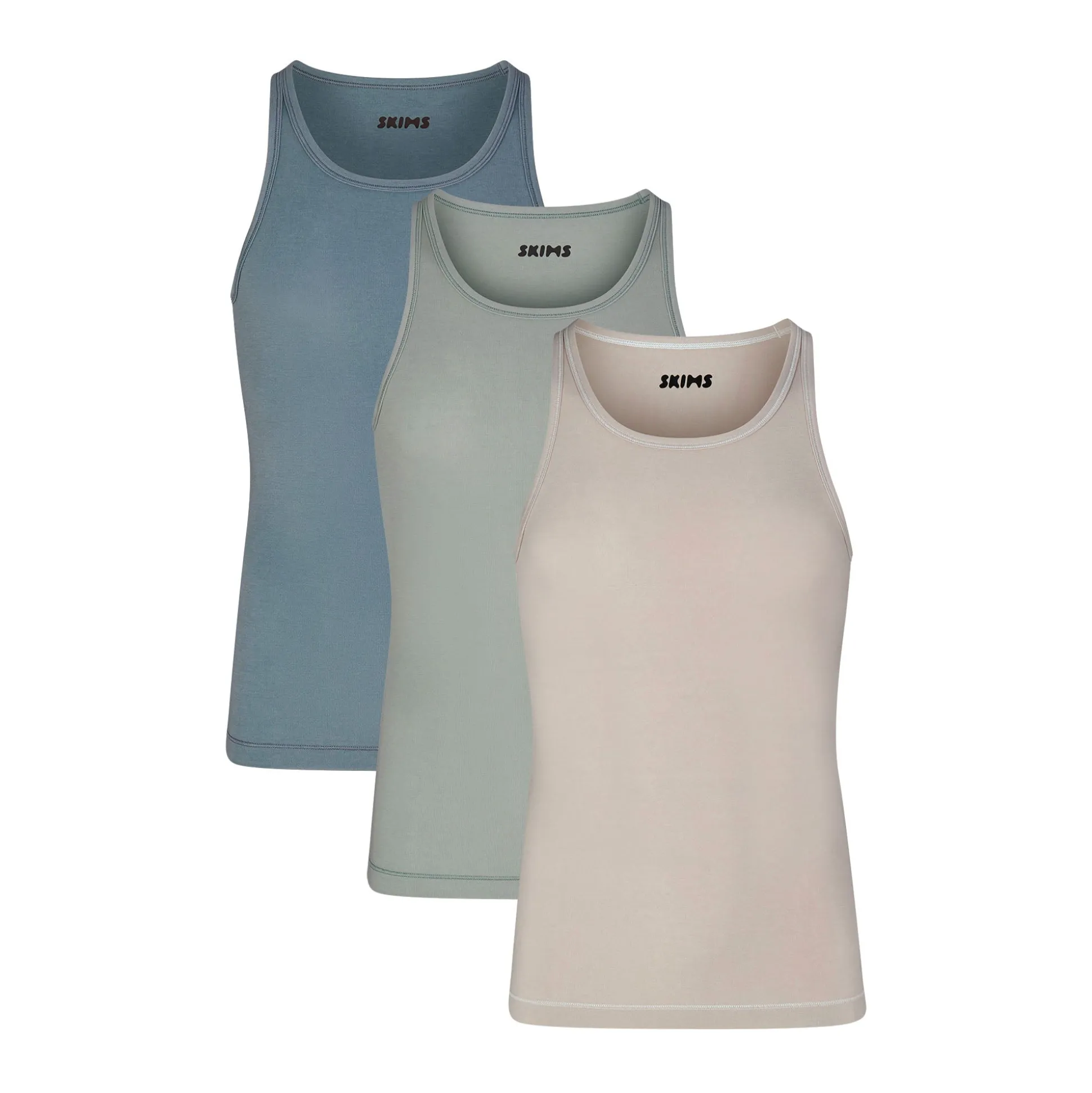 SKIMS COTTON MENS TANK PACK | STONE MULTI