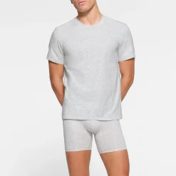 SKIMS COTTON MENS T-SHIRT | LIGHT HEATHER GREY
