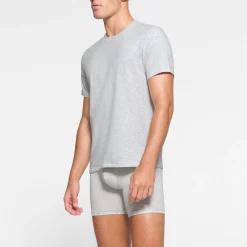 SKIMS COTTON MENS T-SHIRT | LIGHT HEATHER GREY