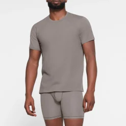 SKIMS COTTON MENS T-SHIRT | WASHED GUNMETAL