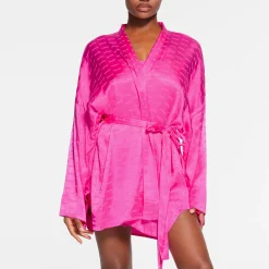 SKIMS JACQUARD SHORT ROBE | HOT PINK