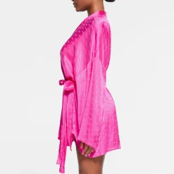 SKIMS JACQUARD SHORT ROBE | HOT PINK