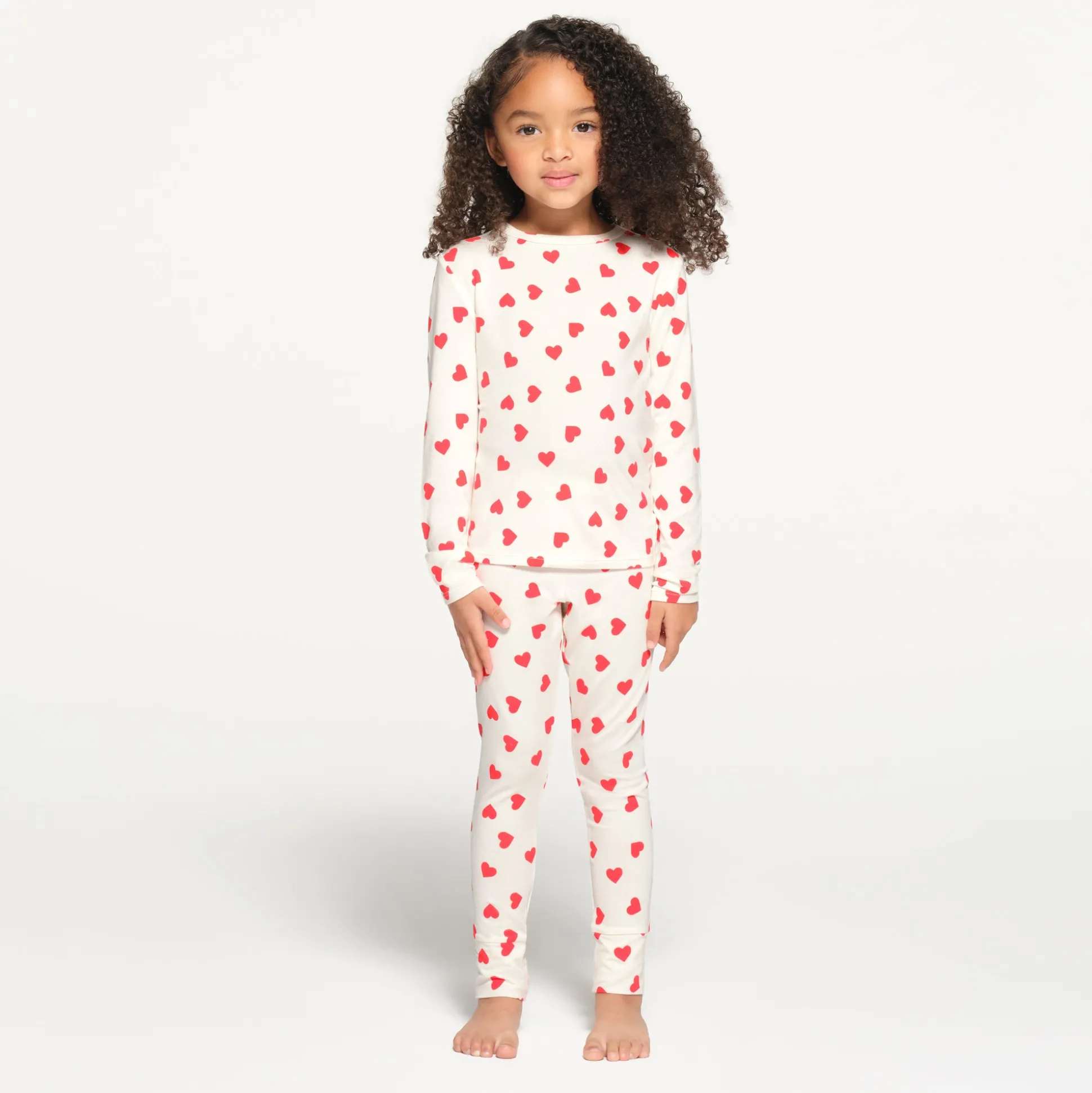 SKIMS SLEEP KIDS SLEEP SET | RUBY AND MARBLE HEART