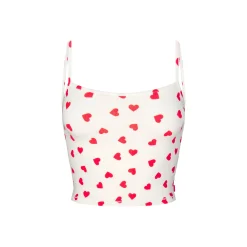SKIMS SLEEP STRAIGHT NECK CROPPED CAMI | RUBY AND MARBLE HEART