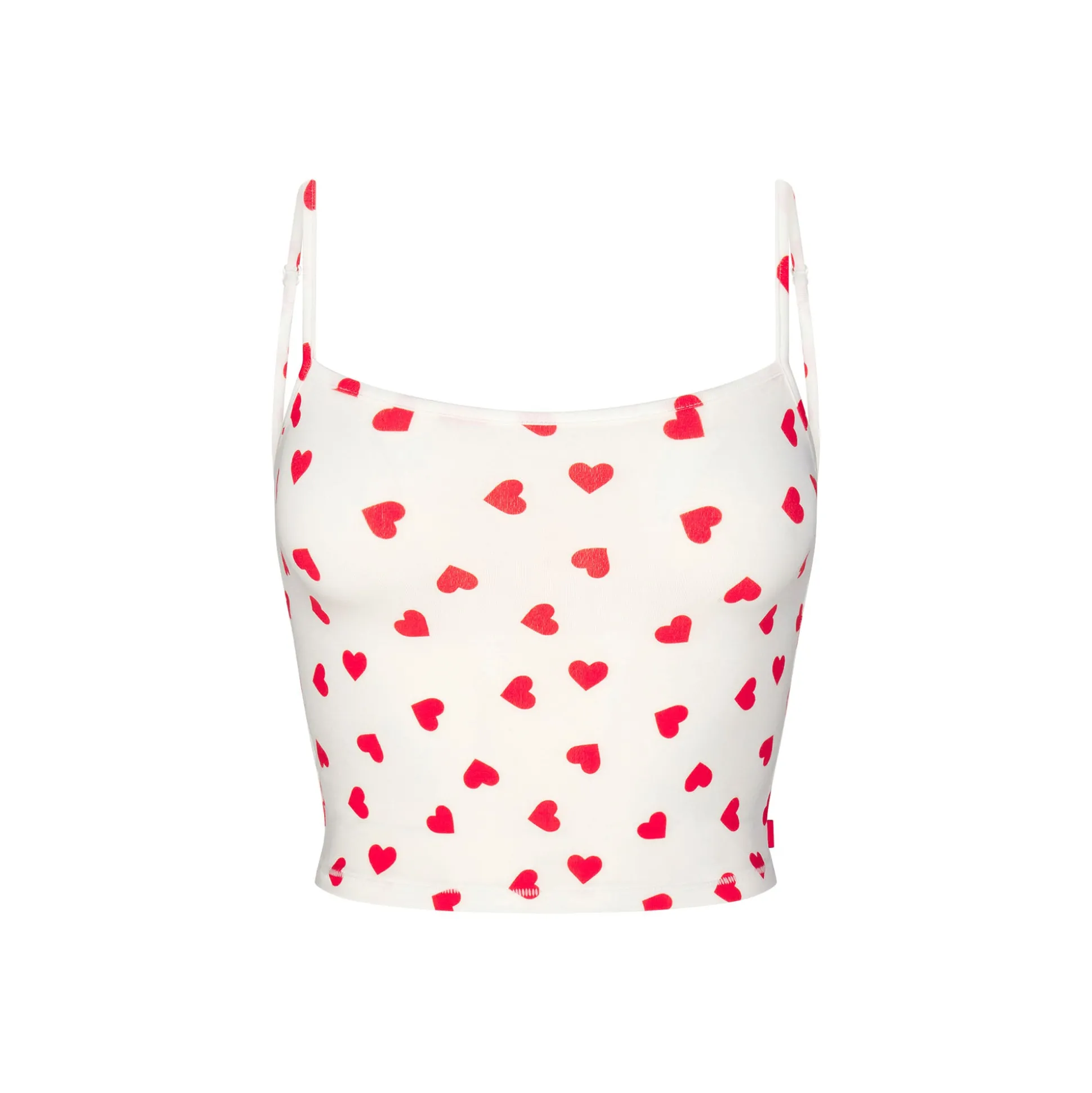 SKIMS SLEEP STRAIGHT NECK CROPPED CAMI | RUBY AND MARBLE HEART