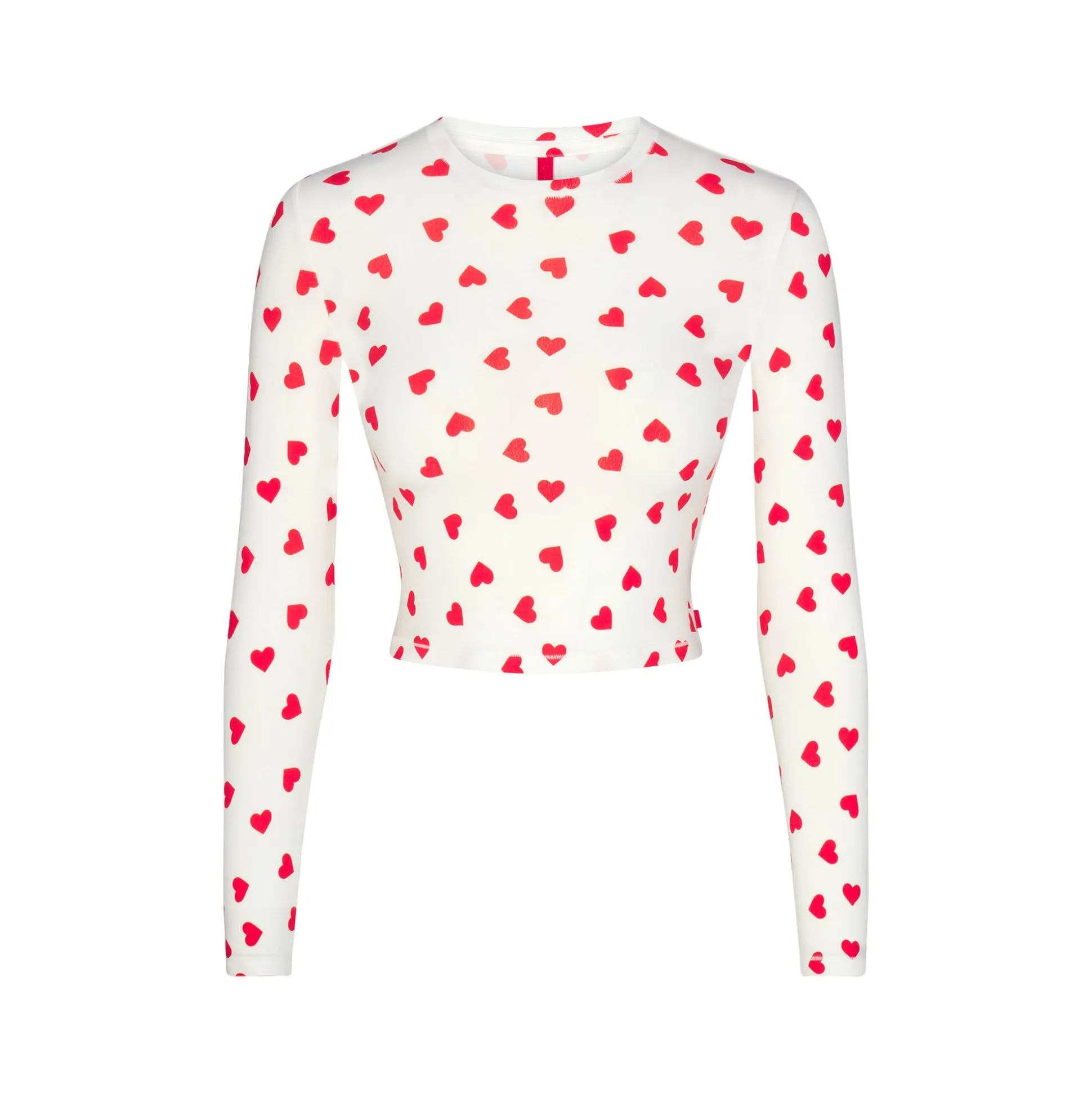 SKIMS SLEEP SUPER CROPPED LONG SLEEVE | RUBY AND MARBLE HEART