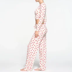 SKIMS SLEEP SUPER CROPPED LONG SLEEVE | RUBY AND MARBLE HEART