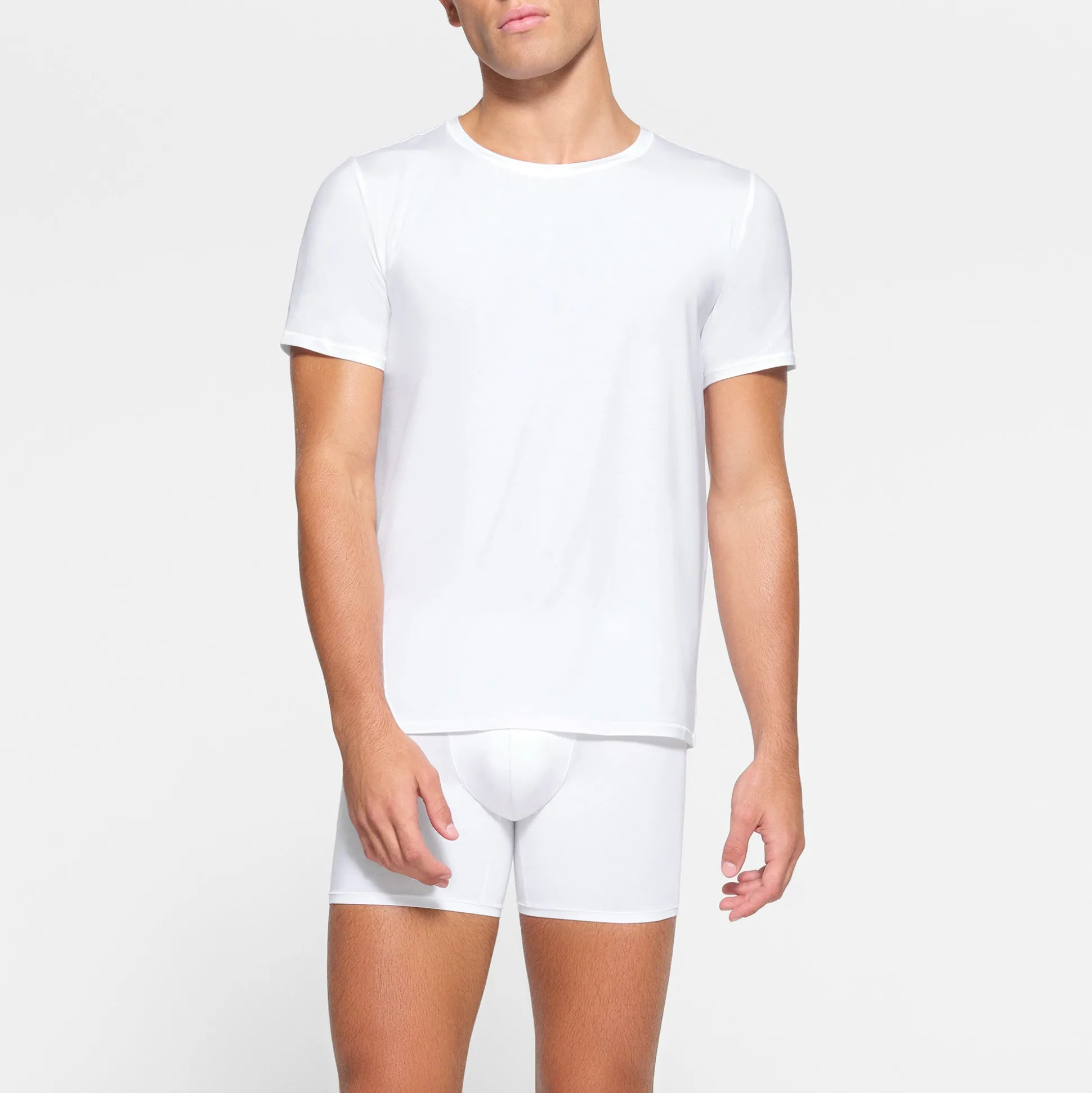 SKIMS STRETCH MENS T-SHIRT 3-PACK | CHALK