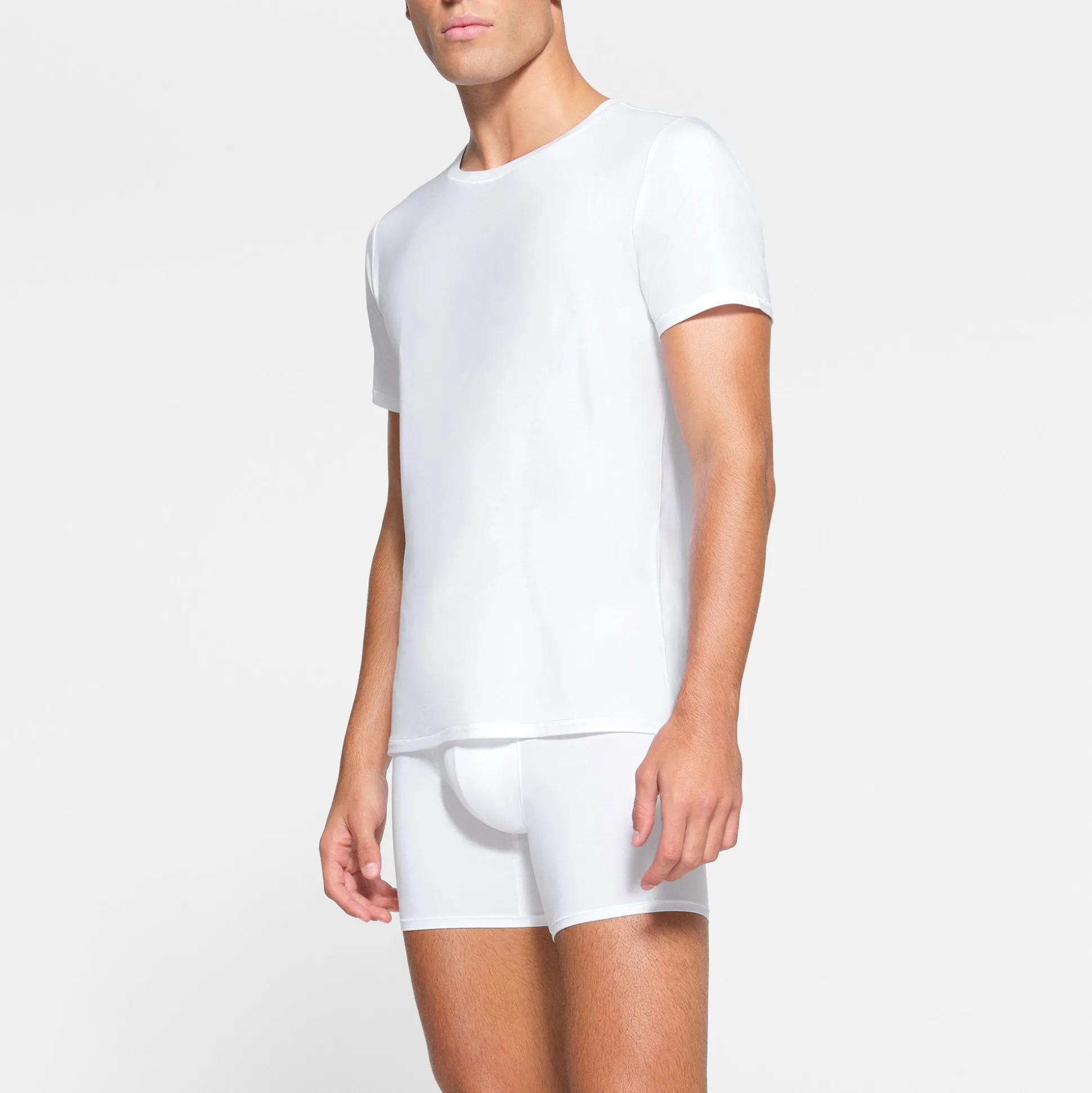 SKIMS STRETCH MENS T-SHIRT 3-PACK | CHALK