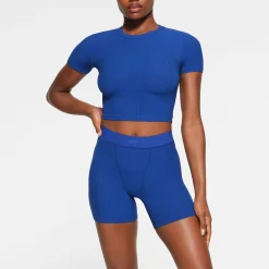 SOFT LOUNGE CROPPED T-SHIRT | COBALT